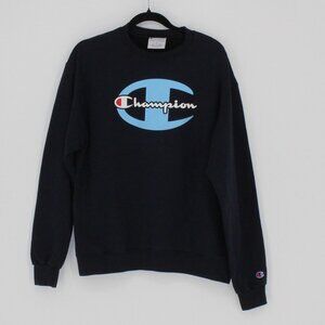 Champion Dark Blue Pull Over Sweat Shirt  Men Size Large